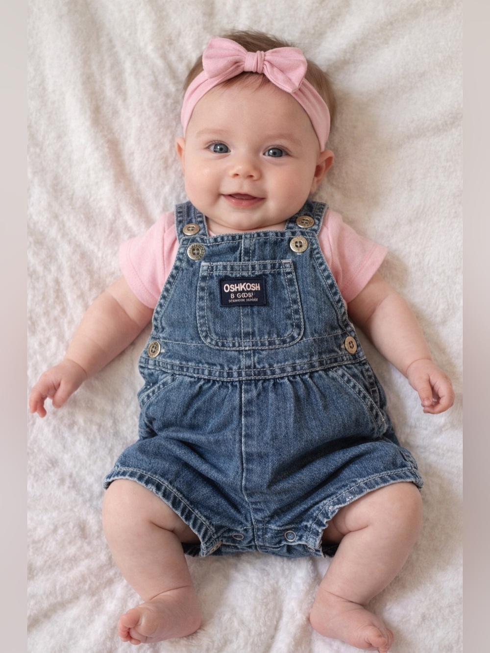 Vintage OshKosh B'Gosh Denim Overalls 0-3M EUC Made in USA Vestbak